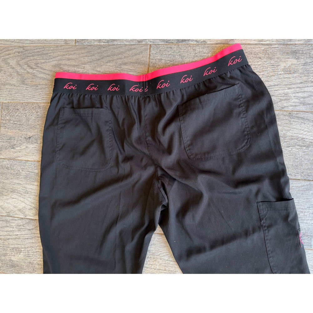 Koi Lite Scrub Pants XL Petite Black Slim Fit Mechanical Stretch Womens 720P XLP